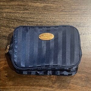 Christian Dior Parfums Vintage Navy Blue Cosmetic Bag Flaw